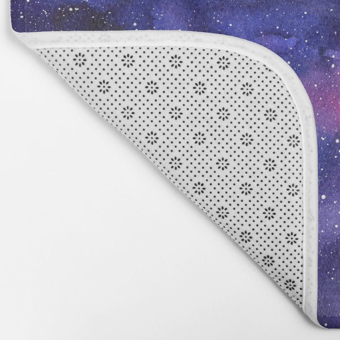 Galaxy Pattern Watercolor Bath Mat Gallery Image 2