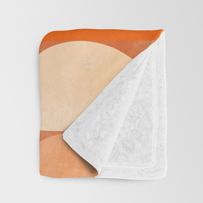 rhapsody orange 4 abstract mid century shape art Throw Blanket Gallery Image 3