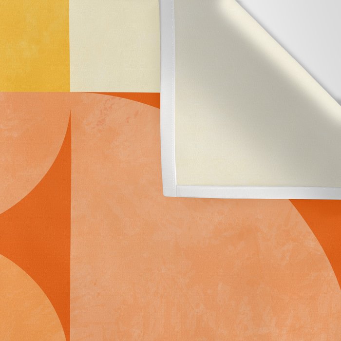 rhapsody orange 4 abstract mid century shape art Wall Tapestry Gallery Image 3