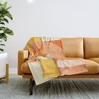 rhapsody orange 4 abstract mid century shape art Throw Blanket Gallery Image 1