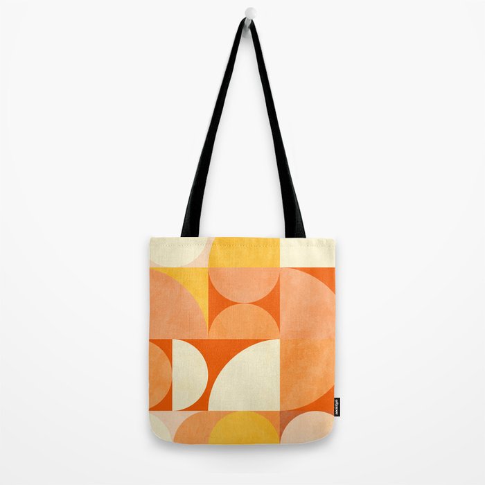 rhapsody orange 4 abstract mid century shape art Tote Bag Gallery Image 2