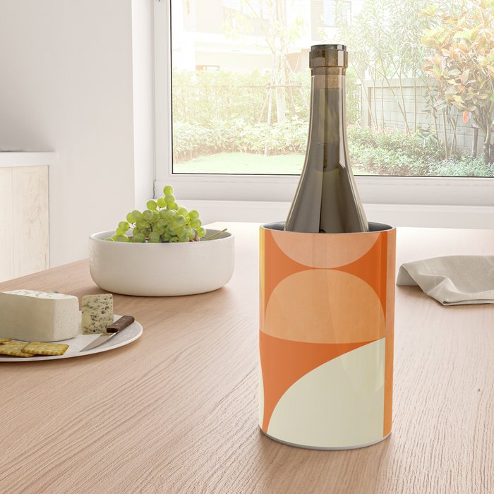 rhapsody orange 4 abstract mid century shape art Wine Chiller Gallery Image 4