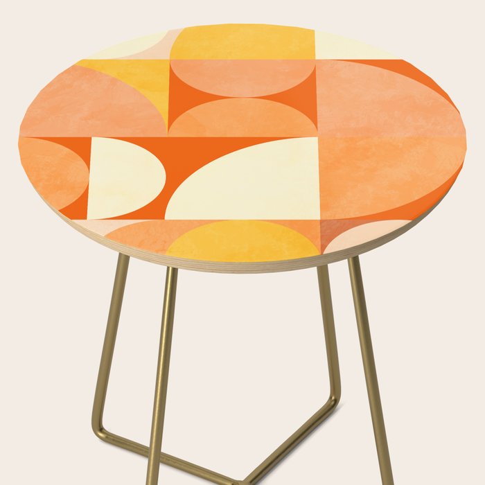 rhapsody orange 4 abstract mid century shape art Side Table Gallery Image 2