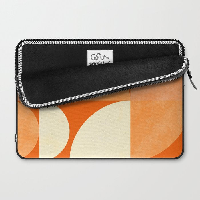 rhapsody orange 4 abstract mid century shape art Laptop Sleeve Gallery Image 2