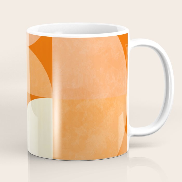 rhapsody orange 4 abstract mid century shape art Coffee Mug Gallery Image 1
