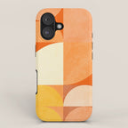 rhapsody orange 4 abstract mid century shape art iPhone Case Gallery Image 1