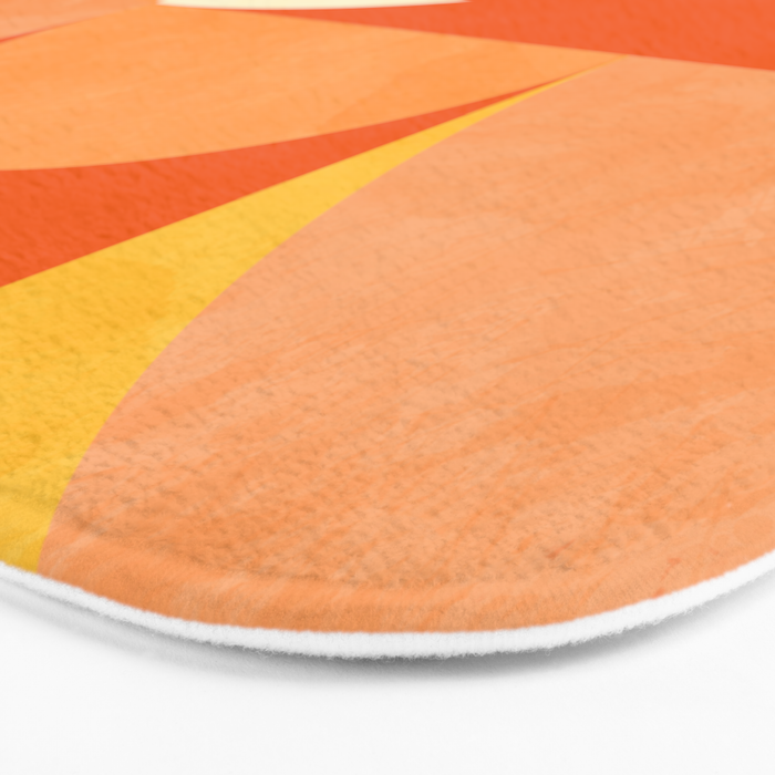 rhapsody orange 4 abstract mid century shape art Bath Mat Gallery Image 3