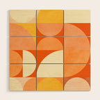 rhapsody orange 4 abstract mid century shape art Wood Wall Art Gallery Image 1