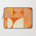 rhapsody orange 4 abstract mid century shape art Laptop Sleeve Gallery Image 1