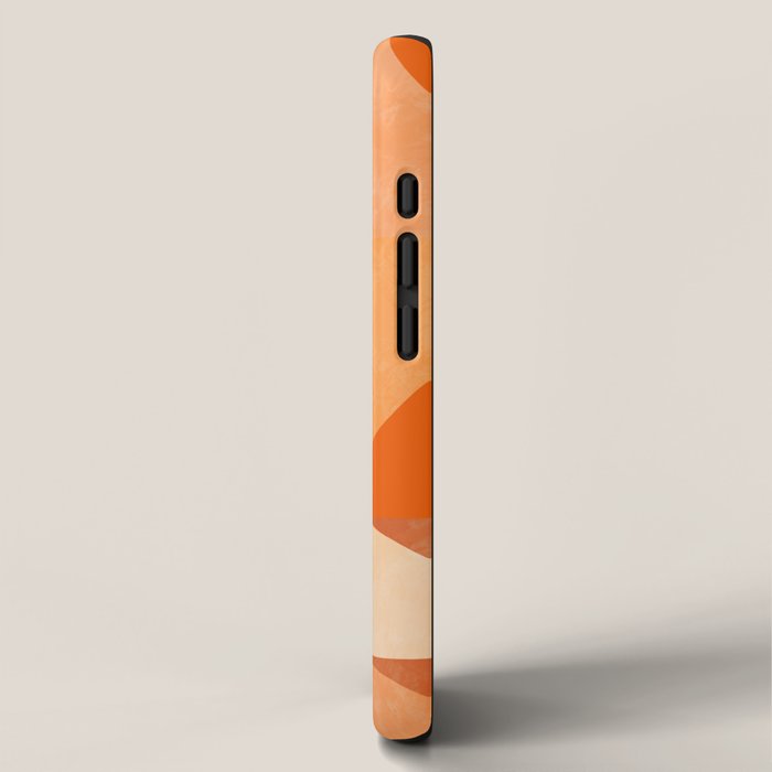 rhapsody orange 4 abstract mid century shape art iPhone Case Gallery Image 2