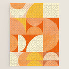 rhapsody orange 4 abstract mid century shape art Jigsaw Puzzle Gallery Image 1
