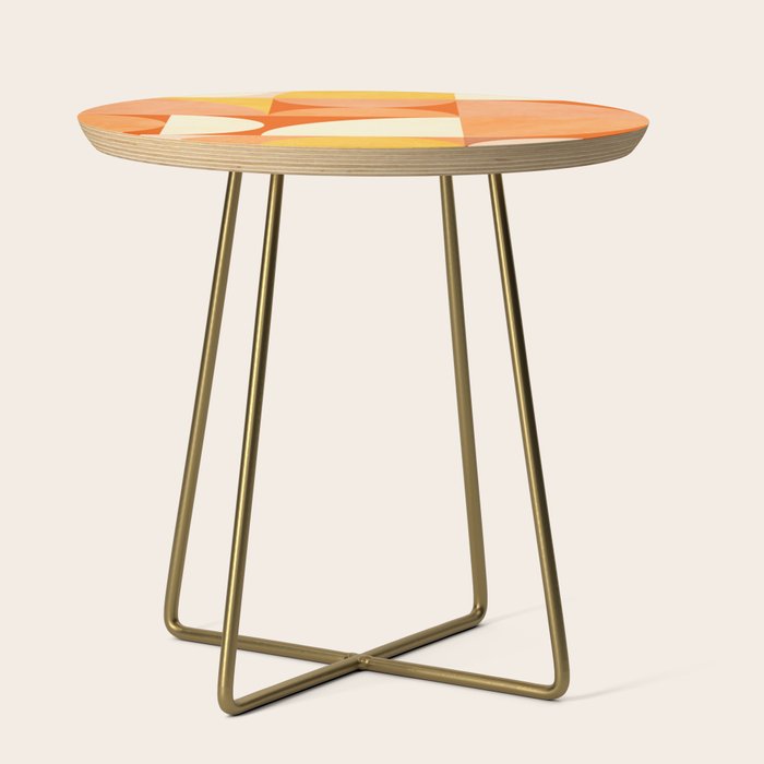 rhapsody orange 4 abstract mid century shape art Side Table Gallery Image 1
