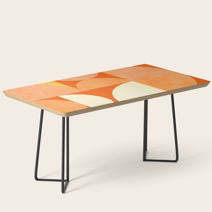 rhapsody orange 4 abstract mid century shape art Coffee Table Gallery Image 1