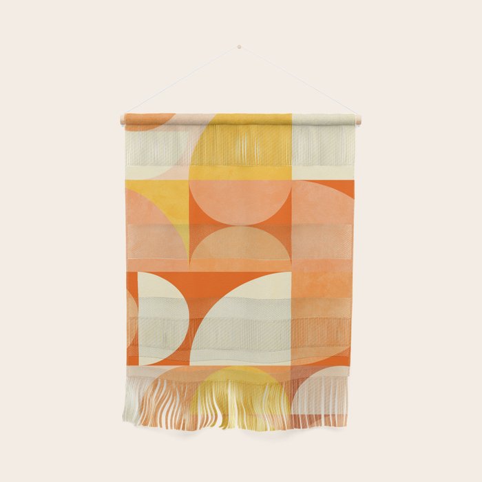 rhapsody orange 4 abstract mid century shape art Wall Hanging Gallery Image 1