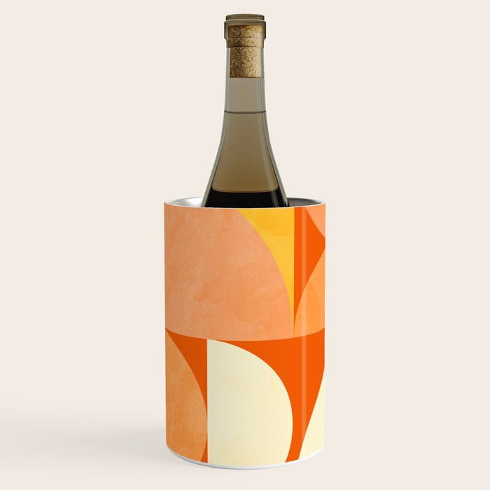 rhapsody orange 4 abstract mid century shape art Wine Chiller Gallery Image 2