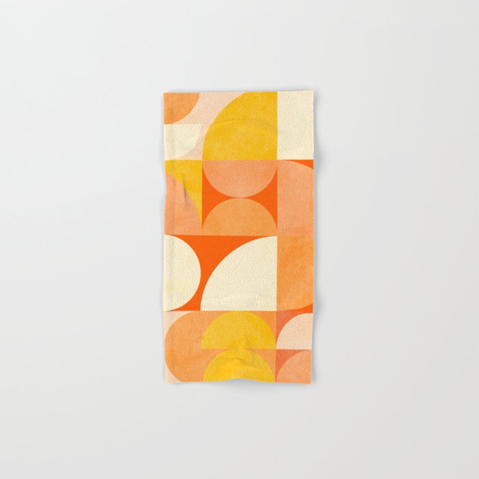 rhapsody orange 4 abstract mid century shape art Bath Towel Gallery Image 1