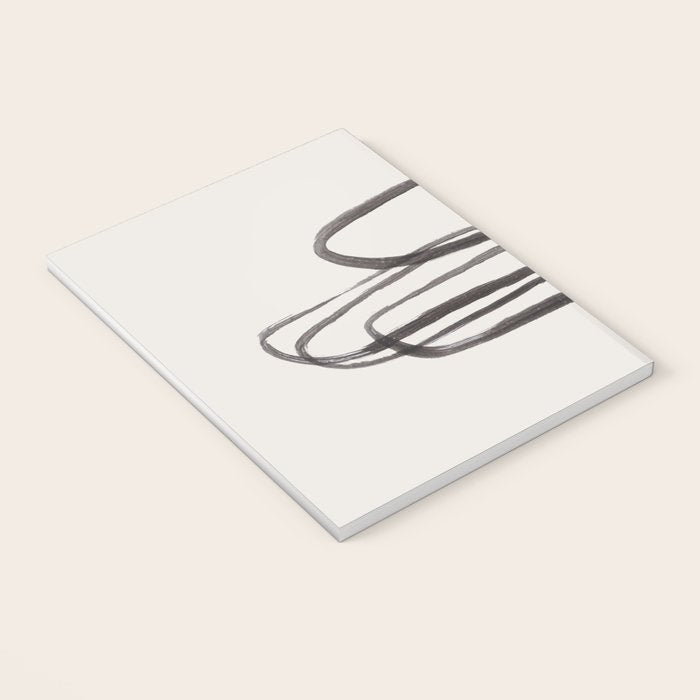 Nesting Ovals Mid Century Modern Minimalist Black Ink Painting Funky Tribal Notebook Gallery Image 3