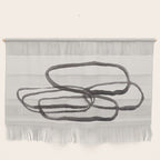 Nesting Ovals Mid Century Modern Minimalist Black Ink Painting Funky Tribal Wall Hanging Gallery Image 1