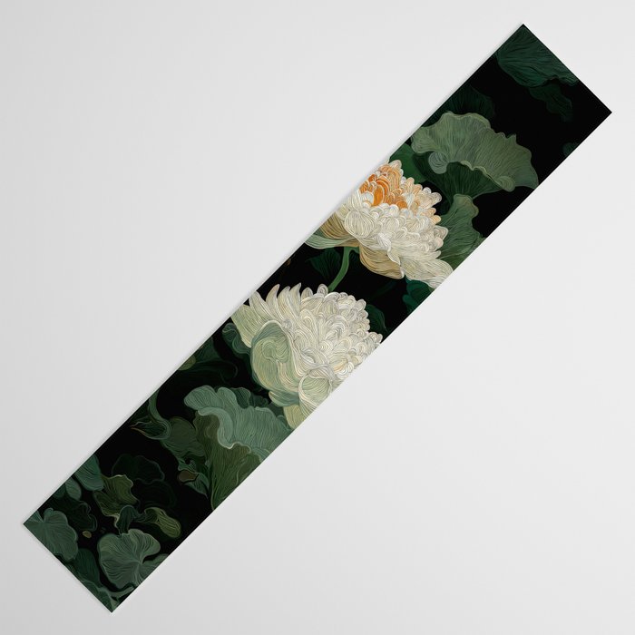 Floral Japandi Wall Art Lotus Flower Print Japanese Wall Art Sage Green Poster Wabi Sabi Painting Table Runner Gallery Image 3
