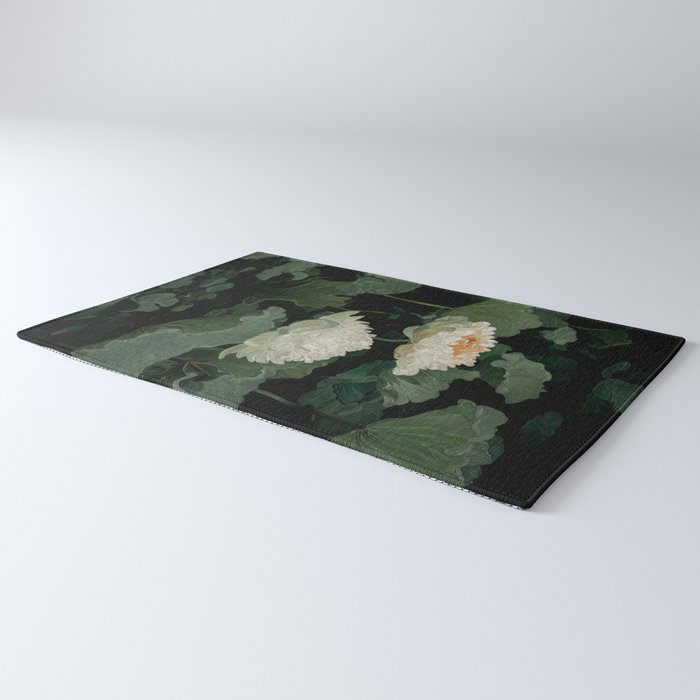 Floral Japandi Wall Art Lotus Flower Print Japanese Wall Art Sage Green Poster Wabi Sabi Painting Rug Gallery Image 3