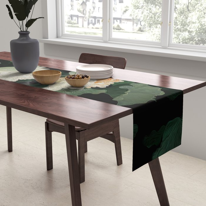 Floral Japandi Wall Art Lotus Flower Print Japanese Wall Art Sage Green Poster Wabi Sabi Painting Table Runner Gallery Image 2