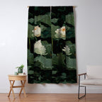 Floral Japandi Wall Art Lotus Flower Print Japanese Wall Art Sage Green Poster Wabi Sabi Painting Window Curtain Gallery Image 5