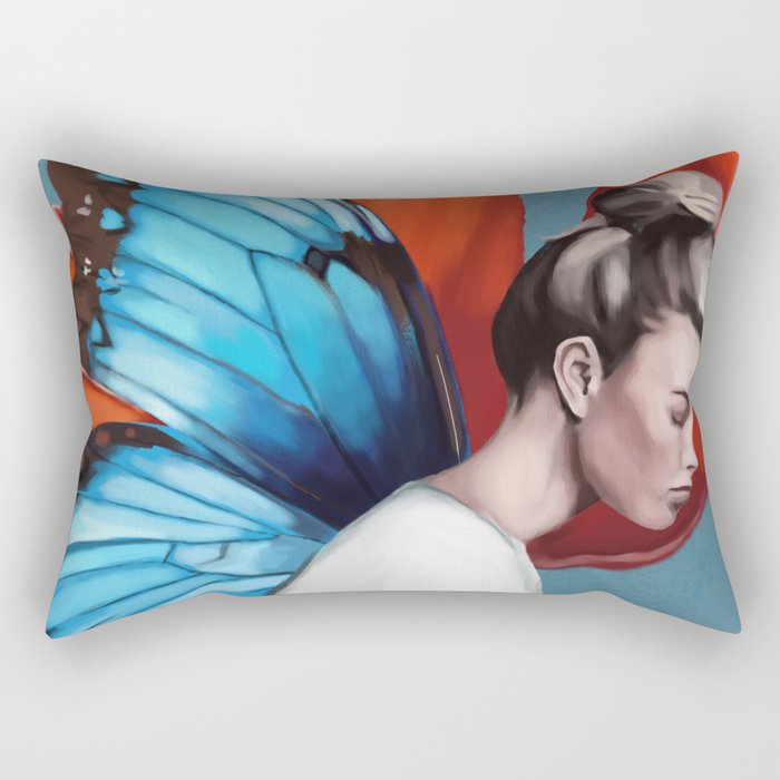 Butterfly Woman Rectangular Pillow Gallery Image 2