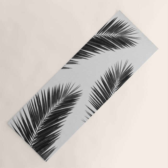 Palm Leaf Black & White I Yoga Mat Gallery Image 1