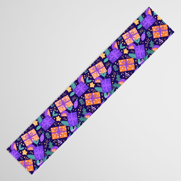 Christmas pattern in purple Table Runner Gallery Image 3
