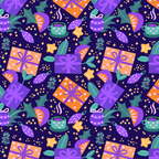 Christmas pattern in purple Coffee Mug Gallery Image 2
