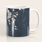 White Blossom Flowers on Blue Texture - Tree - Elegant Floral - Nature photography Coffee Mug Gallery Image 1