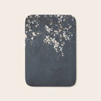 White Blossom Flowers on Blue Texture - Tree - Elegant Floral - Nature photography Bath Mat Gallery Image 1