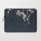 White Blossom Flowers on Blue Texture - Tree - Elegant Floral - Nature photography Laptop Sleeve Gallery Image 1