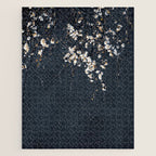 White Blossom Flowers on Blue Texture - Tree - Elegant Floral - Nature photography Jigsaw Puzzle Gallery Image 1