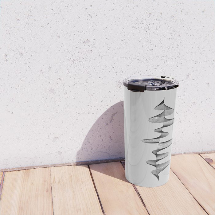 Abstract 80s Soundwave Art Music Audio black and white Musical design home wall bedroom decor Art Pr Travel Mug Gallery Image 4