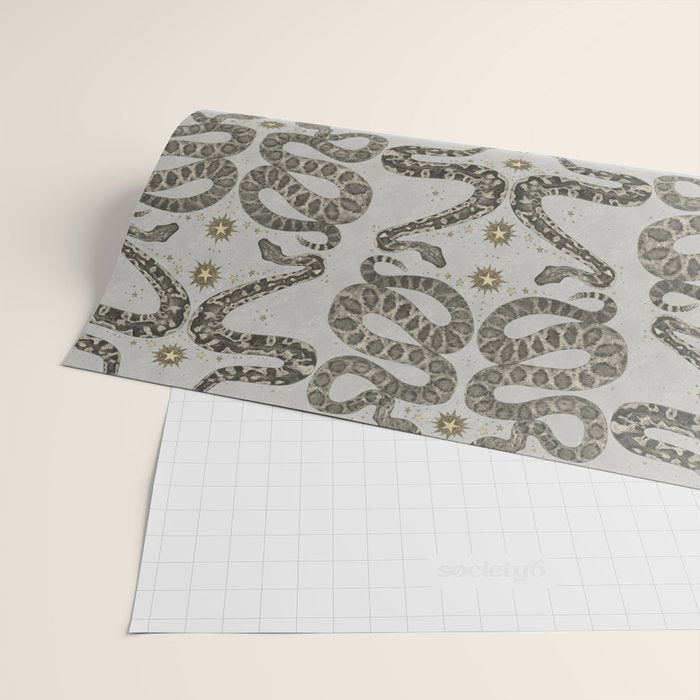 celestial snakes silver Wrapping Paper Gallery Image 2