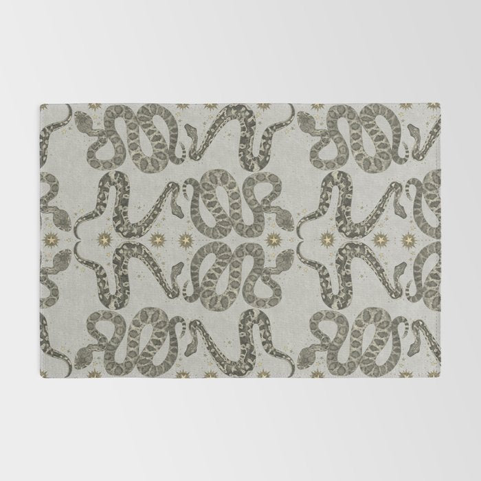 celestial snakes silver Rug Gallery Image 2