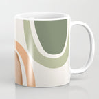Abstract Shapes 55 in Sage Green and Terracotta (Rainbow Abstraction) Coffee Mug Gallery Image 1