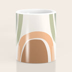 Abstract Shapes 55 in Sage Green and Terracotta (Rainbow Abstraction) Coffee Mug Gallery Image 4