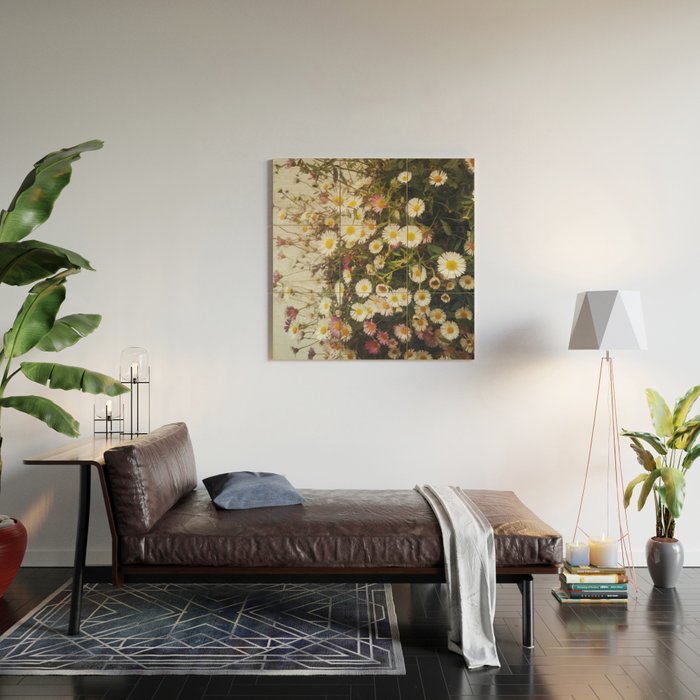 Wall of Daisies Wood Wall Art Gallery Image 2