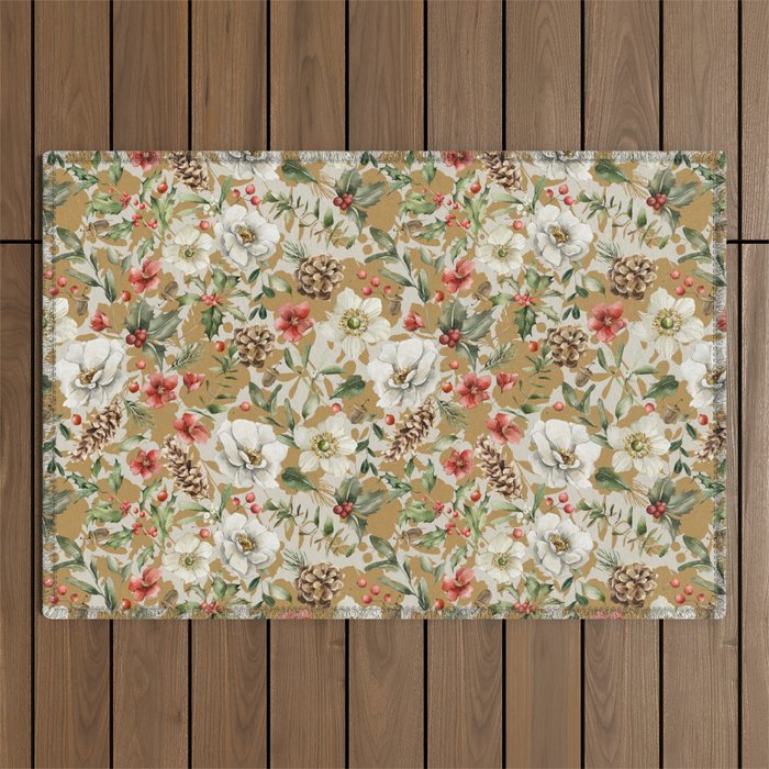 Winter flowers WP1 Outdoor Rug Gallery Image 1