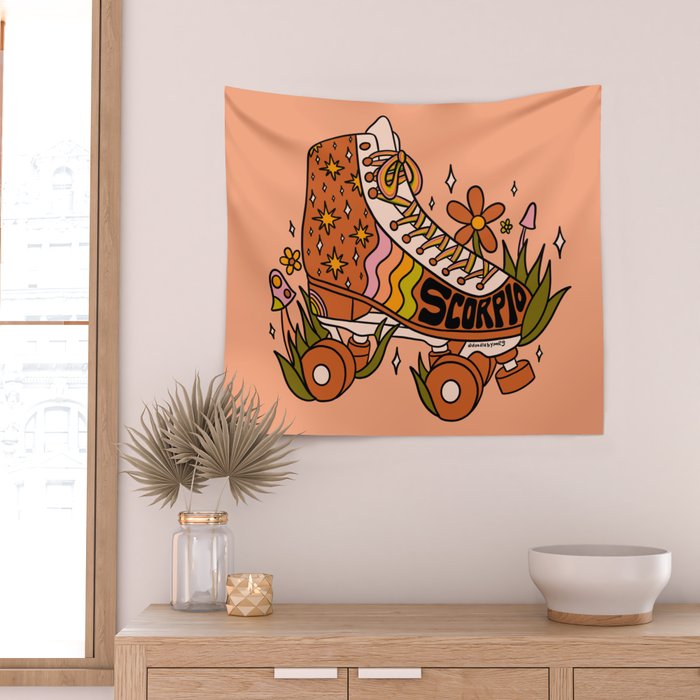 Scorpio Roller Skate Wall Tapestry Gallery Image 2