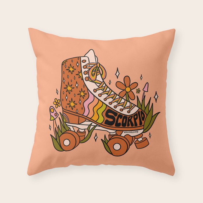 Scorpio Roller Skate Throw Pillow Gallery Image 1
