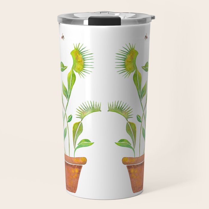 Venus Fly Trap Watercolor Travel Mug Gallery Image 1