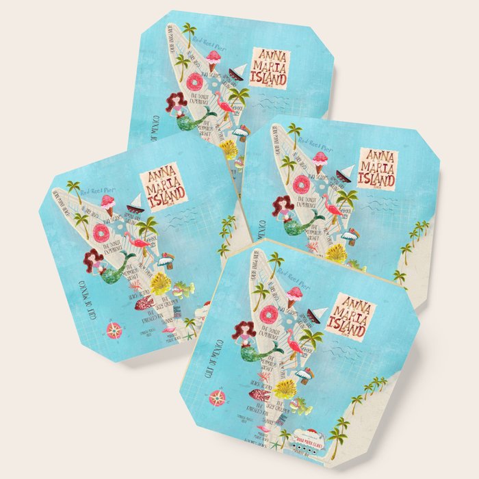 Anna Maria Island Map Coaster Gallery Image 1