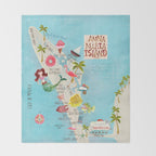 Anna Maria Island Map Throw Blanket Gallery Image 2