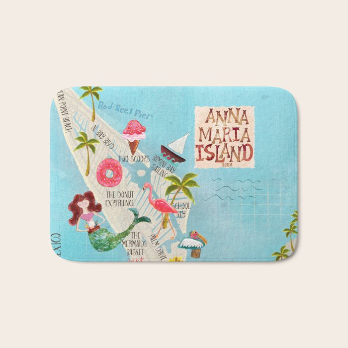 Anna Maria Island Map Bath Mat Gallery Image 1
