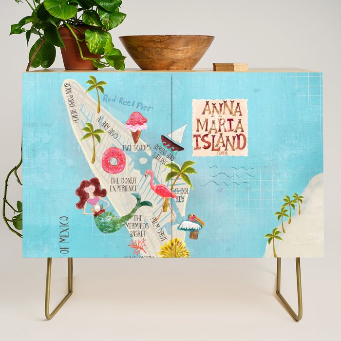 Anna Maria Island Map Credenza Gallery Image 1