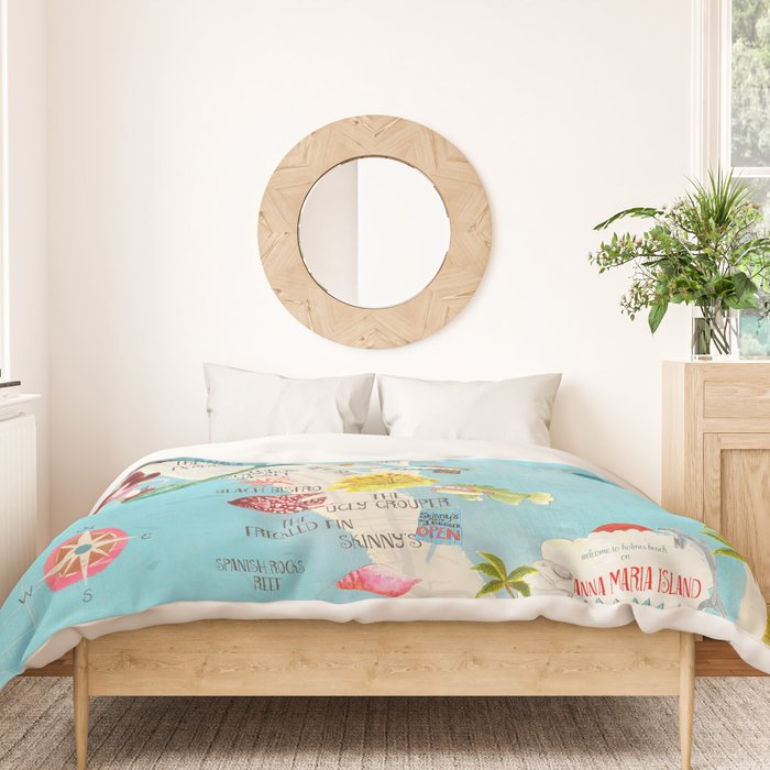 Anna Maria Island Map Duvet Cover Gallery Image 3