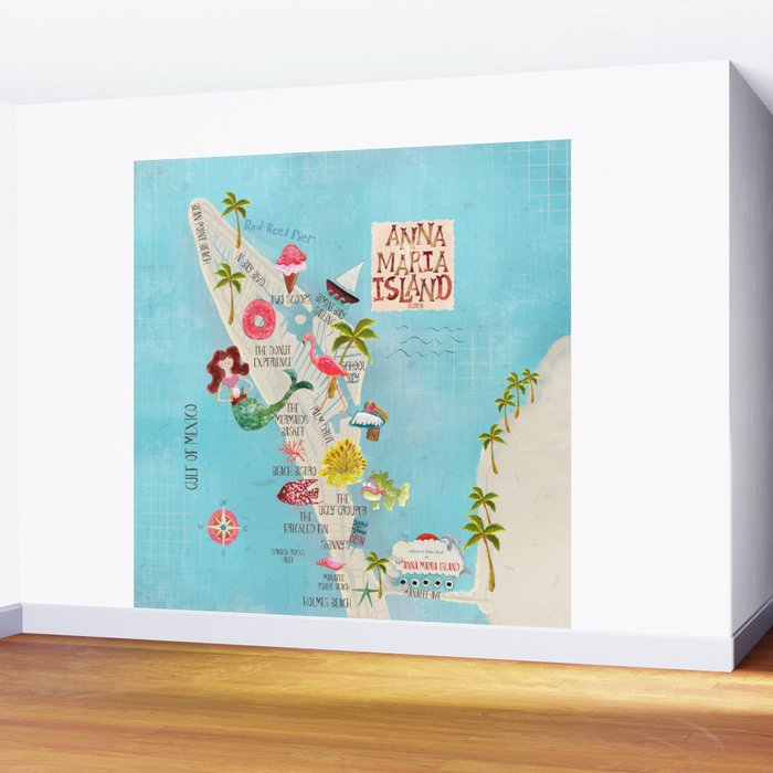 Anna Maria Island Map Wall Mural Gallery Image 2